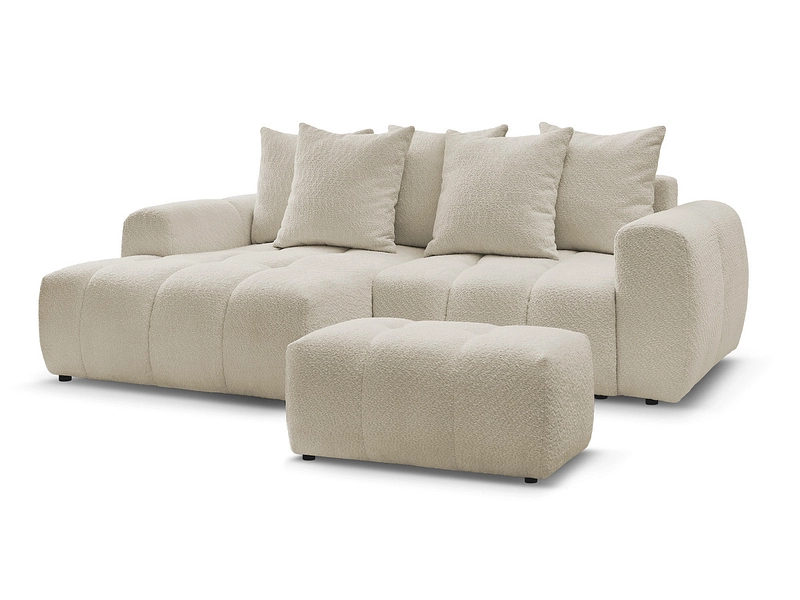 Canapé d'angle avec pouf BOBOCHIC ROXELANE