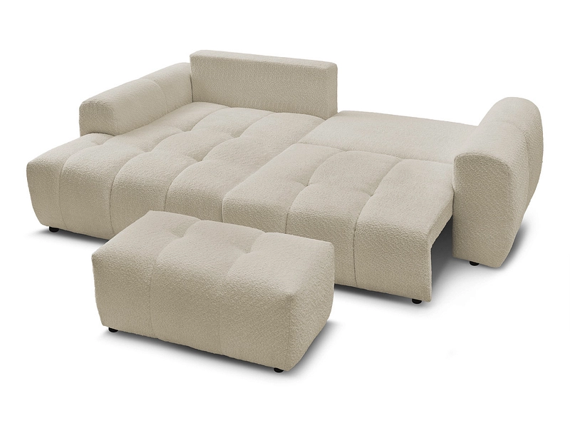 Canapé d'angle avec pouf BOBOCHIC ROXELANE