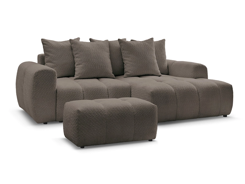 Canapé d'angle avec pouf BOBOCHIC ROXELANE