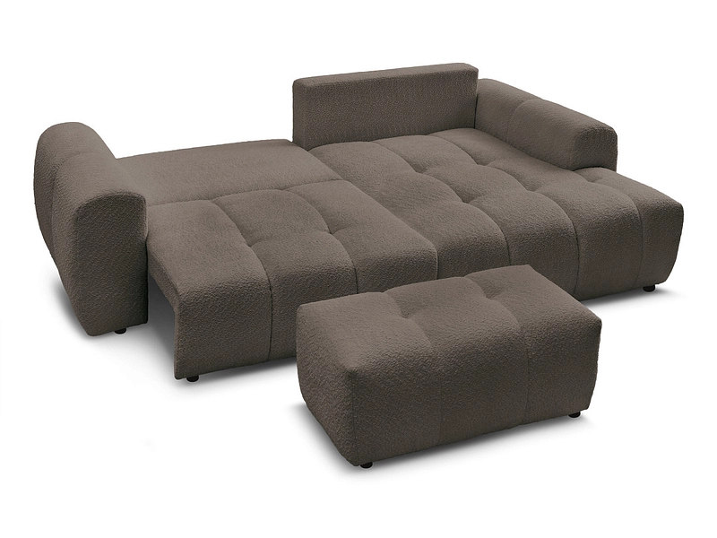 Canapé d'angle avec pouf BOBOCHIC ROXELANE