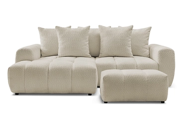 Canapé d'angle avec pouf BOBOCHIC ROXELANE