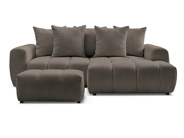 Canapé d'angle avec pouf BOBOCHIC ROXELANE