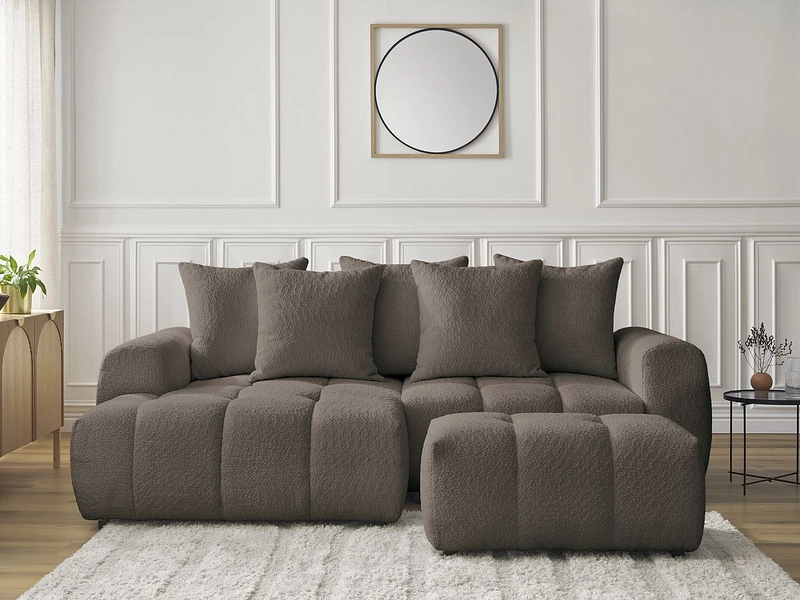 Canapé d'angle avec pouf BOBOCHIC ROXELANE