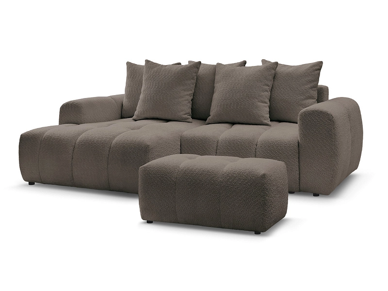 Canapé d'angle avec pouf BOBOCHIC ROXELANE