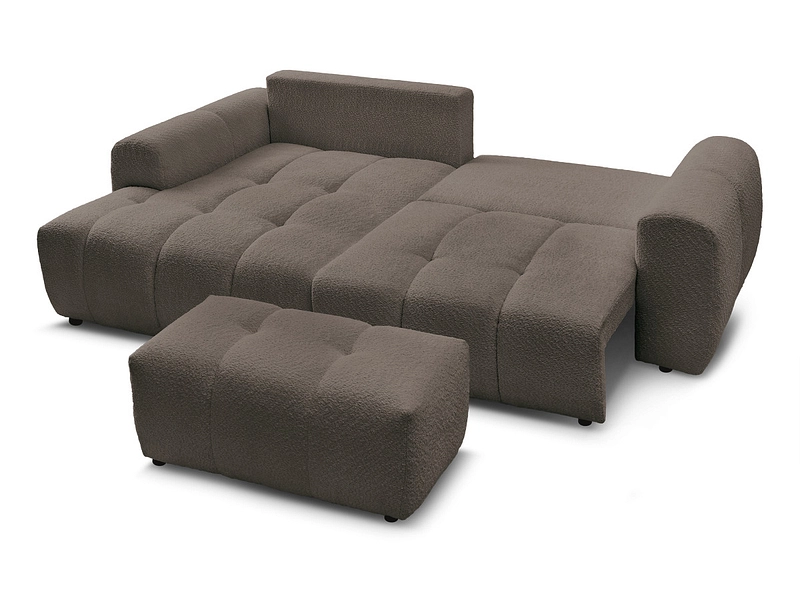 Canapé d'angle avec pouf BOBOCHIC ROXELANE