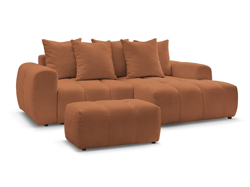 Canapé d'angle avec pouf BOBOCHIC ROXELANE