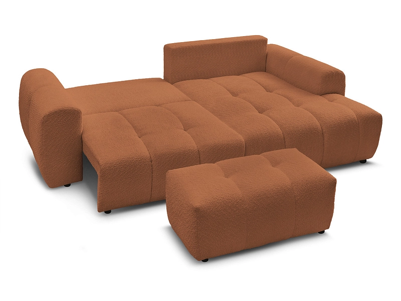 Canapé d'angle avec pouf BOBOCHIC ROXELANE