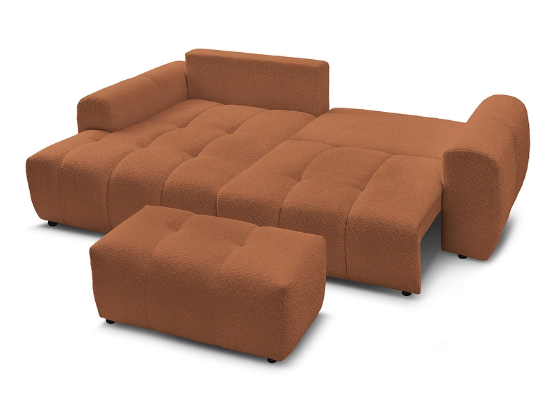 Canapé d'angle avec pouf BOBOCHIC ROXELANE