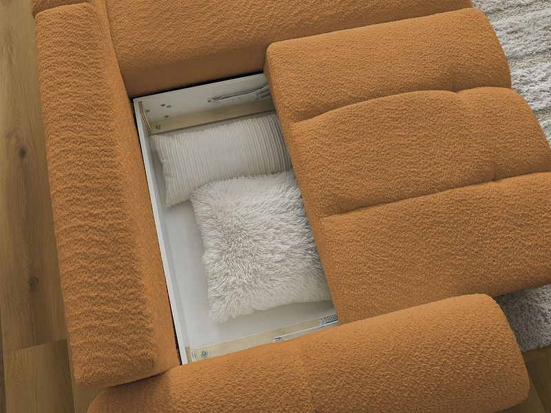 Canapé d'angle avec pouf BOBOCHIC ROXELANE