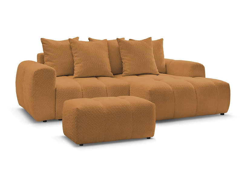 Canapé d'angle avec pouf BOBOCHIC ROXELANE