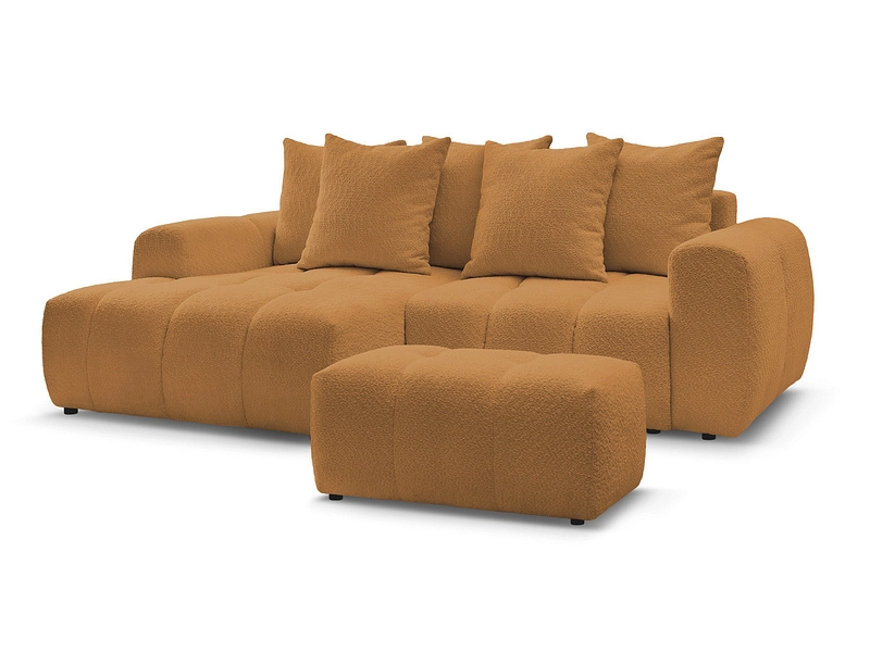 Canapé d'angle avec pouf BOBOCHIC ROXELANE