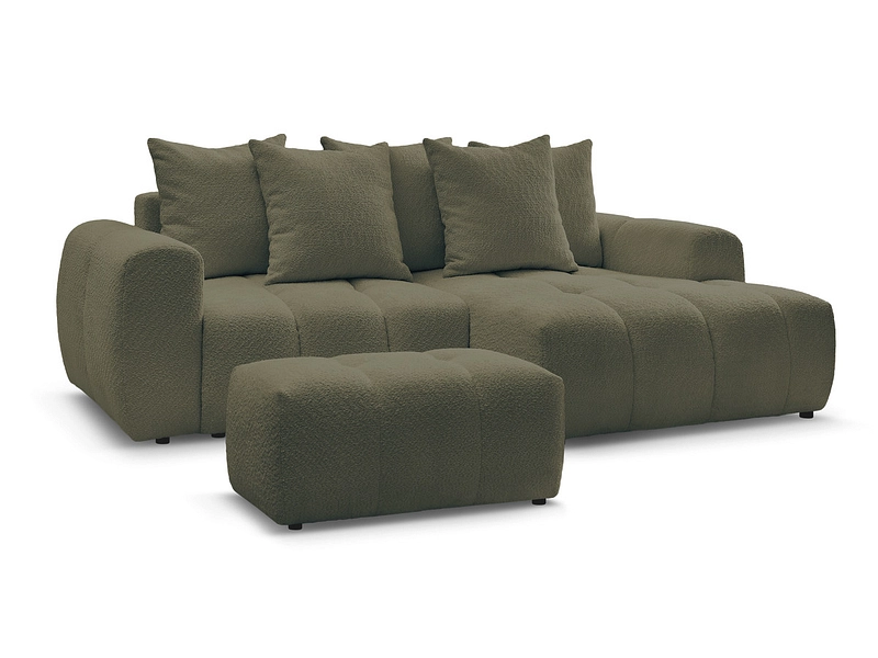 Canapé d'angle avec pouf BOBOCHIC ROXELANE