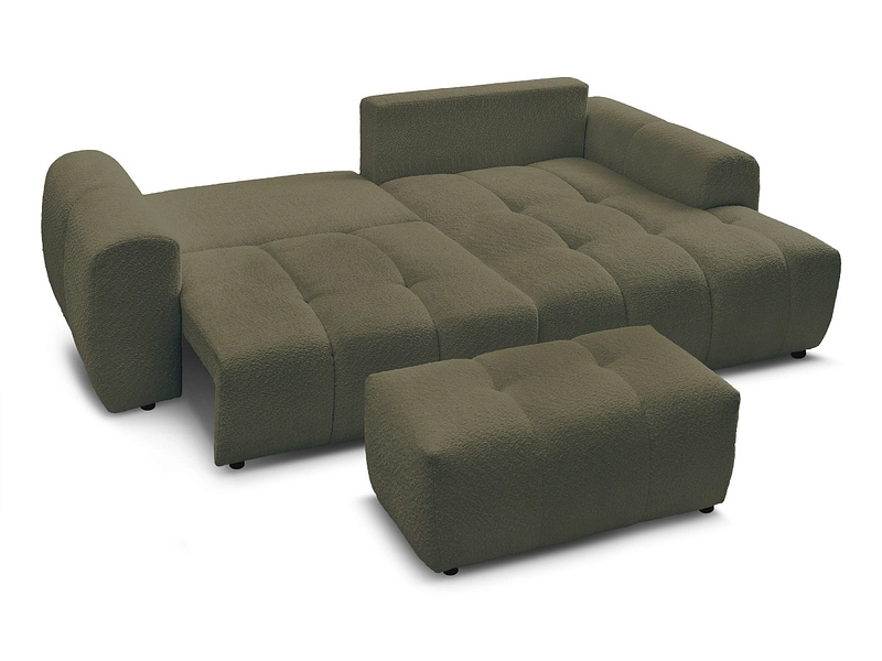 Canapé d'angle avec pouf BOBOCHIC ROXELANE