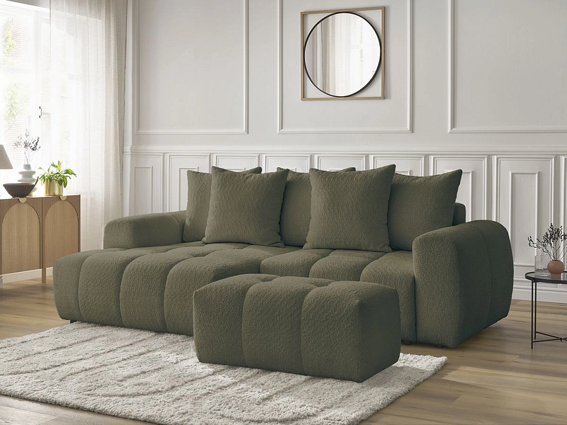 Canapé d'angle avec pouf BOBOCHIC ROXELANE