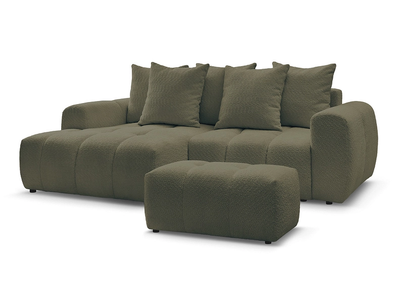 Canapé d'angle avec pouf BOBOCHIC ROXELANE