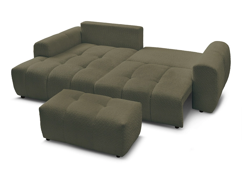 Canapé d'angle avec pouf BOBOCHIC ROXELANE