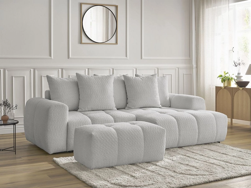 Canapé d'angle avec pouf BOBOCHIC ROXELANE