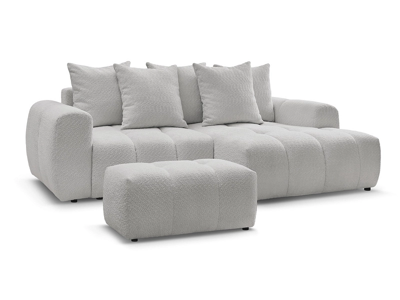 Canapé d'angle avec pouf BOBOCHIC ROXELANE