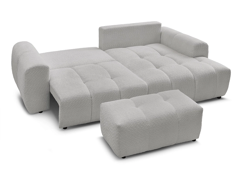 Canapé d'angle avec pouf BOBOCHIC ROXELANE