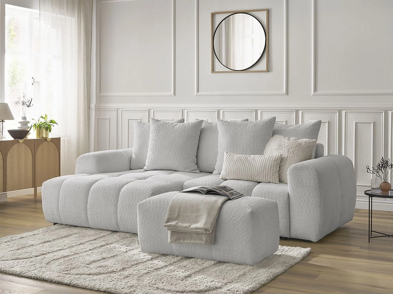 Canapé d'angle avec pouf BOBOCHIC ROXELANE