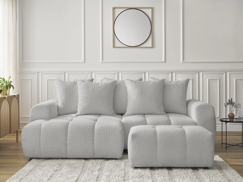 Canapé d'angle avec pouf BOBOCHIC ROXELANE