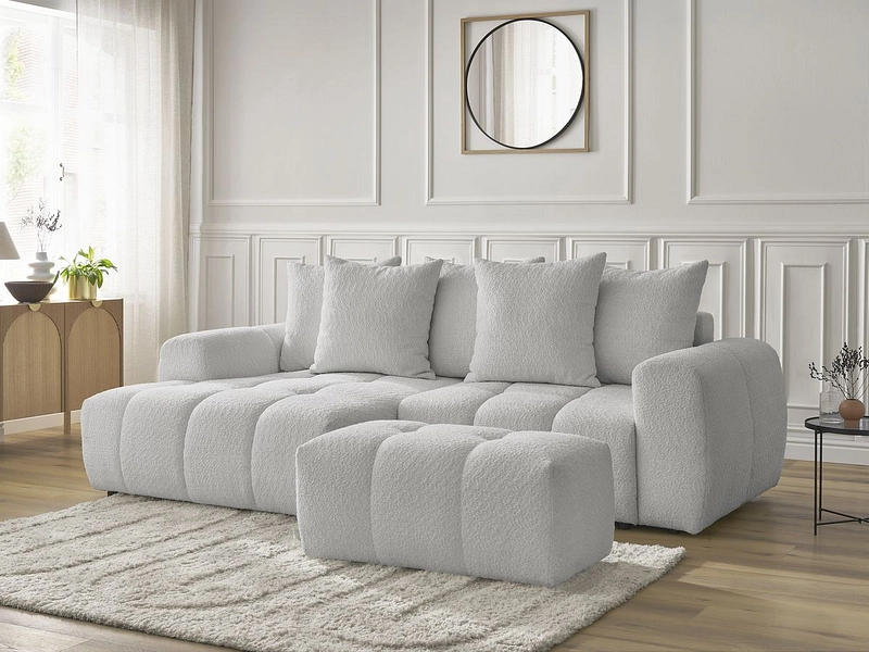 Canapé d'angle avec pouf BOBOCHIC ROXELANE