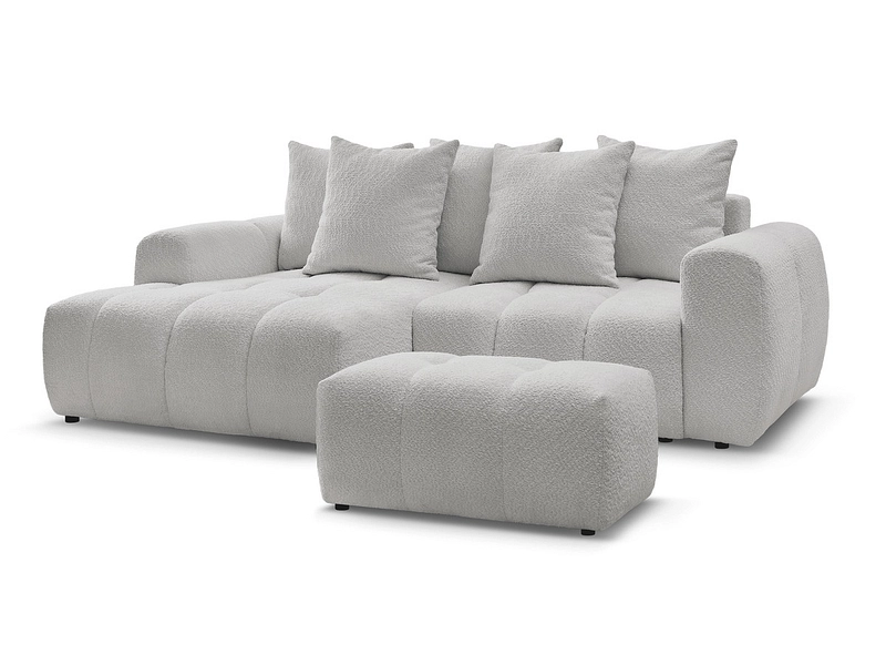 Canapé d'angle avec pouf BOBOCHIC ROXELANE