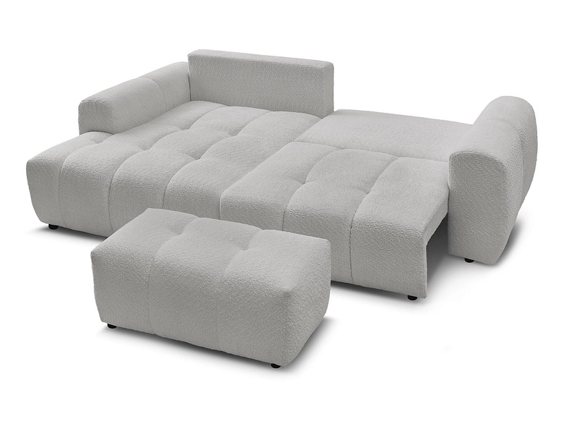 Canapé d'angle avec pouf BOBOCHIC ROXELANE