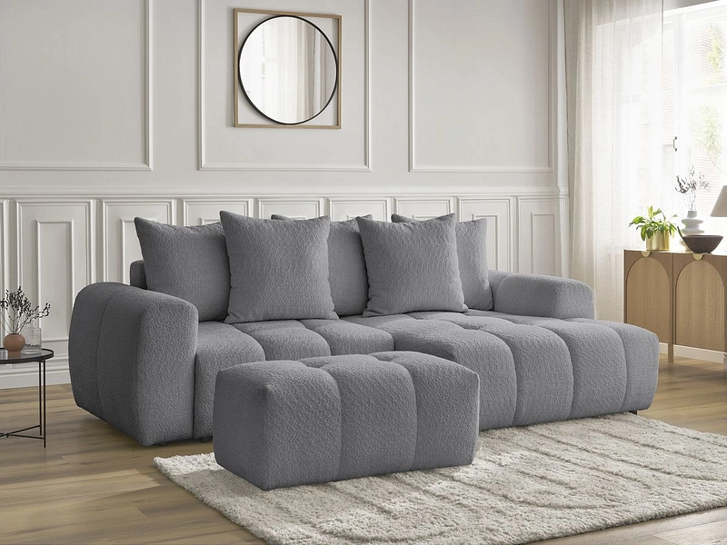 Canapé d'angle avec pouf BOBOCHIC ROXELANE