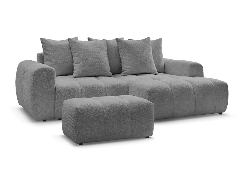 Canapé d'angle avec pouf BOBOCHIC ROXELANE