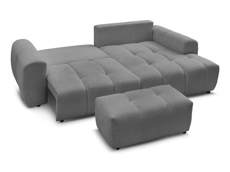 Canapé d'angle avec pouf BOBOCHIC ROXELANE