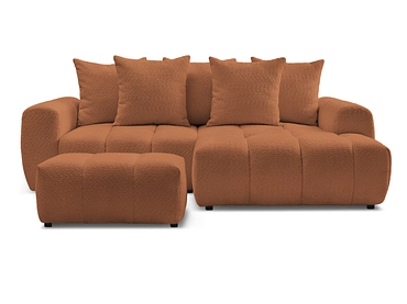Canapé d'angle avec pouf BOBOCHIC ROXELANE