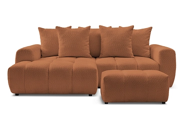 Canapé d'angle avec pouf BOBOCHIC ROXELANE