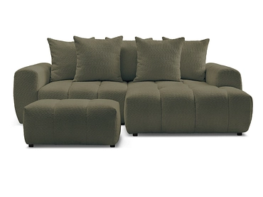 Canapé d'angle avec pouf BOBOCHIC ROXELANE
