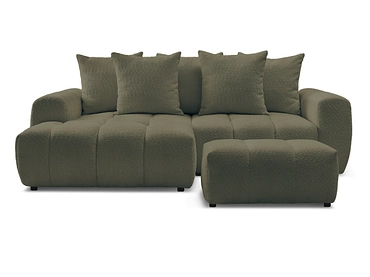 Canapé d'angle avec pouf BOBOCHIC ROXELANE