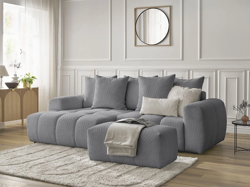 Canapé d'angle avec pouf BOBOCHIC ROXELANE
