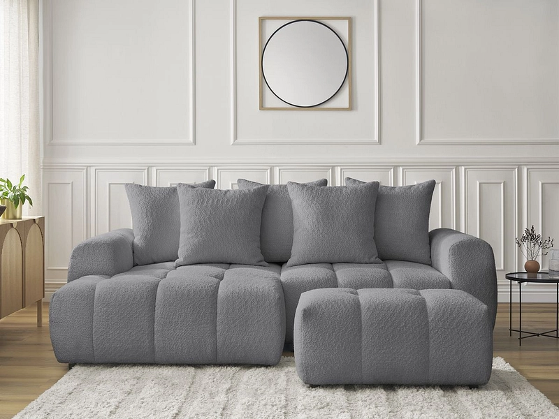 Canapé d'angle avec pouf BOBOCHIC ROXELANE