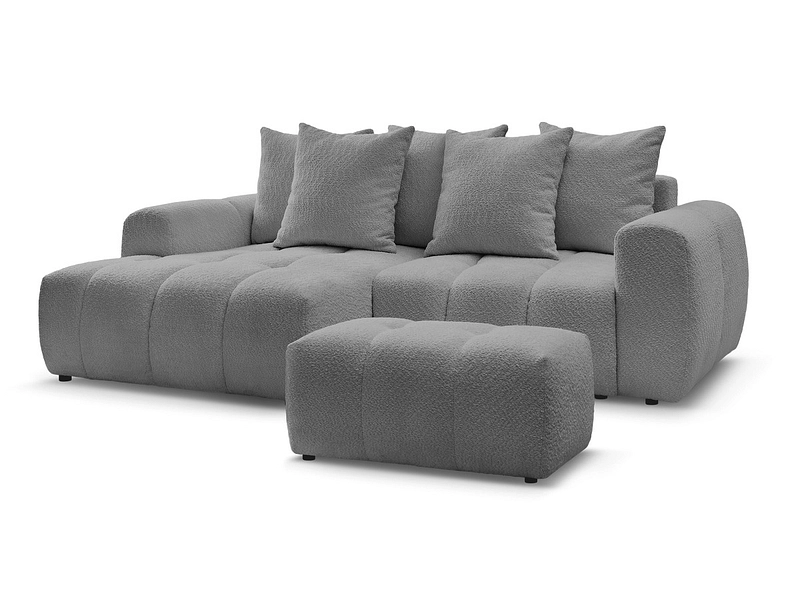 Canapé d'angle avec pouf BOBOCHIC ROXELANE