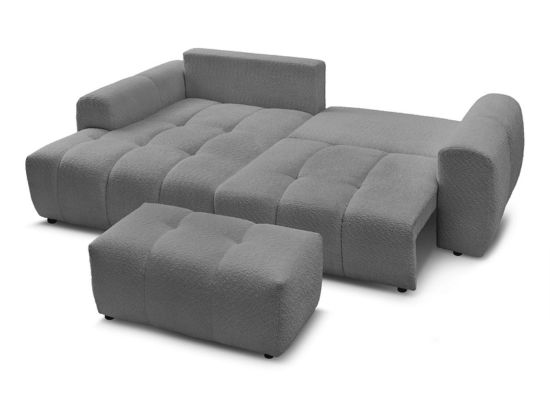 Canapé d'angle avec pouf BOBOCHIC ROXELANE