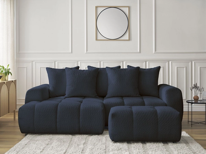 Canapé d'angle avec pouf BOBOCHIC ROXELANE
