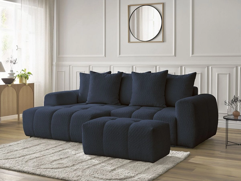 Canapé d'angle avec pouf BOBOCHIC ROXELANE