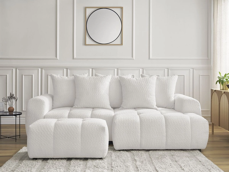Canapé d'angle avec pouf BOBOCHIC ROXELANE