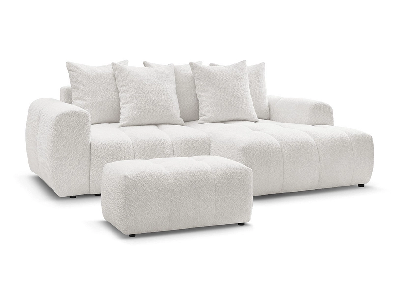 Canapé d'angle avec pouf BOBOCHIC ROXELANE
