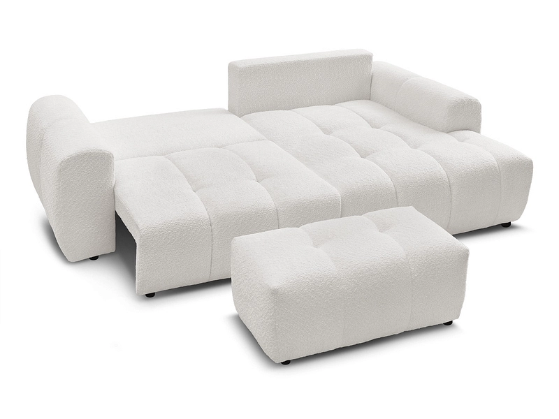 Canapé d'angle avec pouf BOBOCHIC ROXELANE