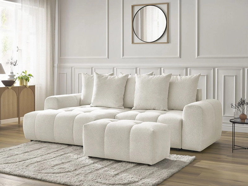 Canapé d'angle avec pouf BOBOCHIC ROXELANE