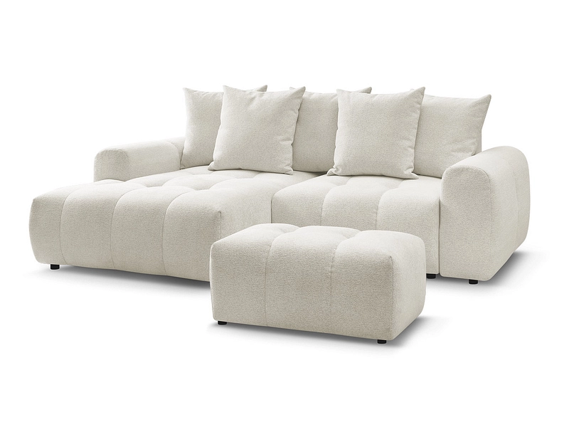 Canapé d'angle avec pouf BOBOCHIC ROXELANE