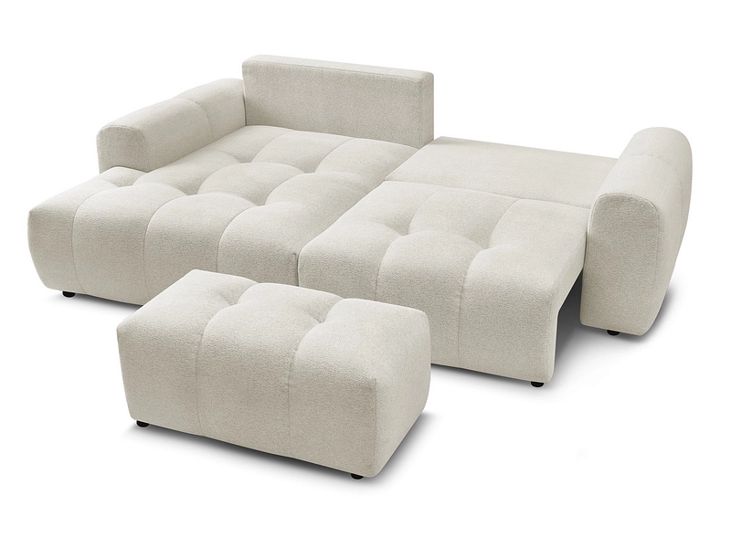 Canapé d'angle avec pouf BOBOCHIC ROXELANE