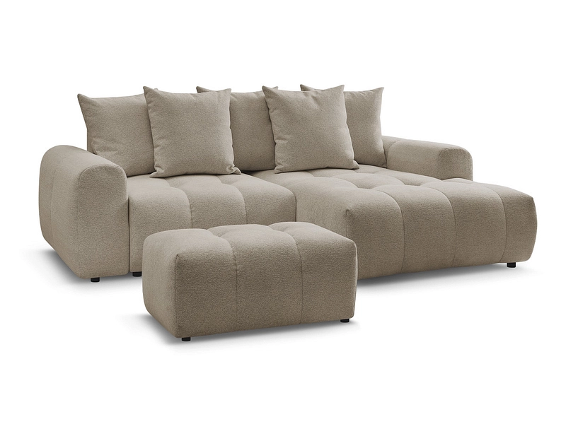 Canapé d'angle avec pouf BOBOCHIC ROXELANE