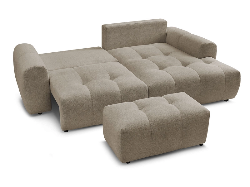 Canapé d'angle avec pouf BOBOCHIC ROXELANE