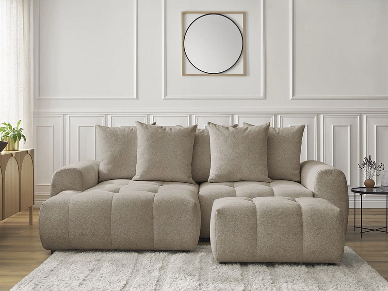 Canapé d'angle avec pouf BOBOCHIC ROXELANE